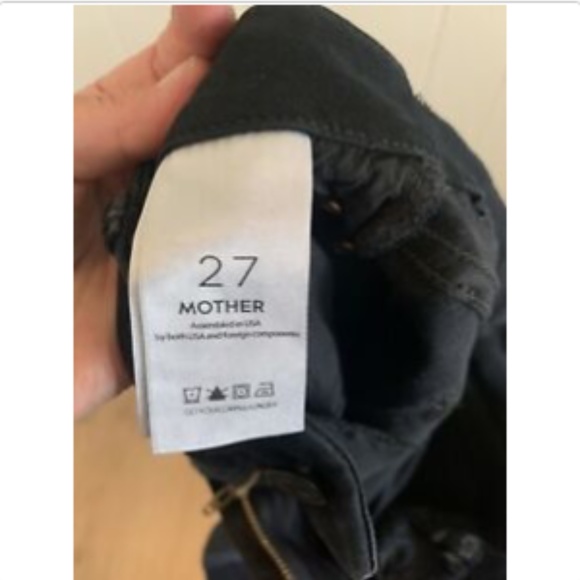 Mother Denim Looker Ankle Fray Blackbird 27 Black - Picture 4 of 7